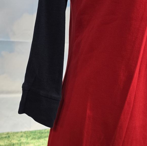 TOMMY HILFIGER | 100% COTTON CREW NECK QUARTER SLEEVE CASUAL SHIRT DRESS - Picture 13 of 16